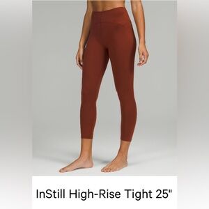 NEW NEVER WORN Lululemon IN STILL Leggings SIZE 2. COLOR: Date Brown